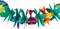 Outlet 9 Foot Paper Garland Tropical Hibiscus Decorations, Multicolored Tissue Flower Leaves Banner for Luau Party, Birthday, Hawaiian Theme